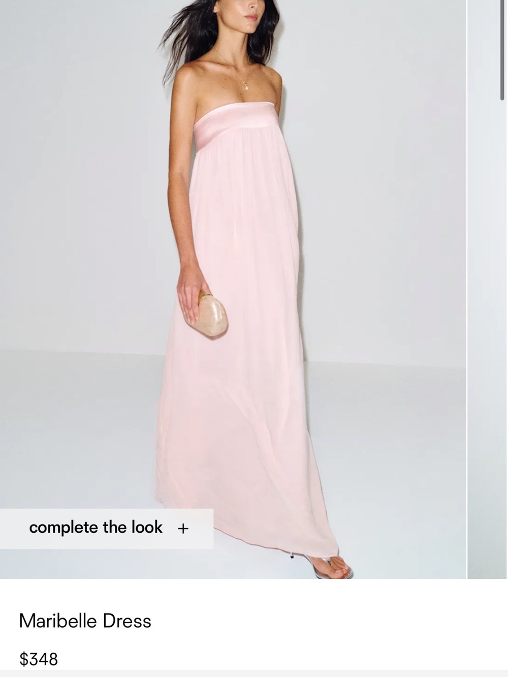 Reformation Maribelle Strapless Maxi Dress in Blush Pink
